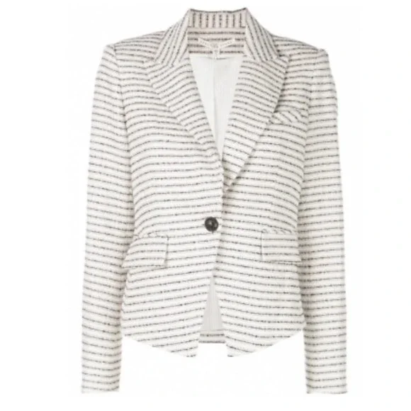Veronica Beard White and Black Striped Blazer - Picture 14 of 16